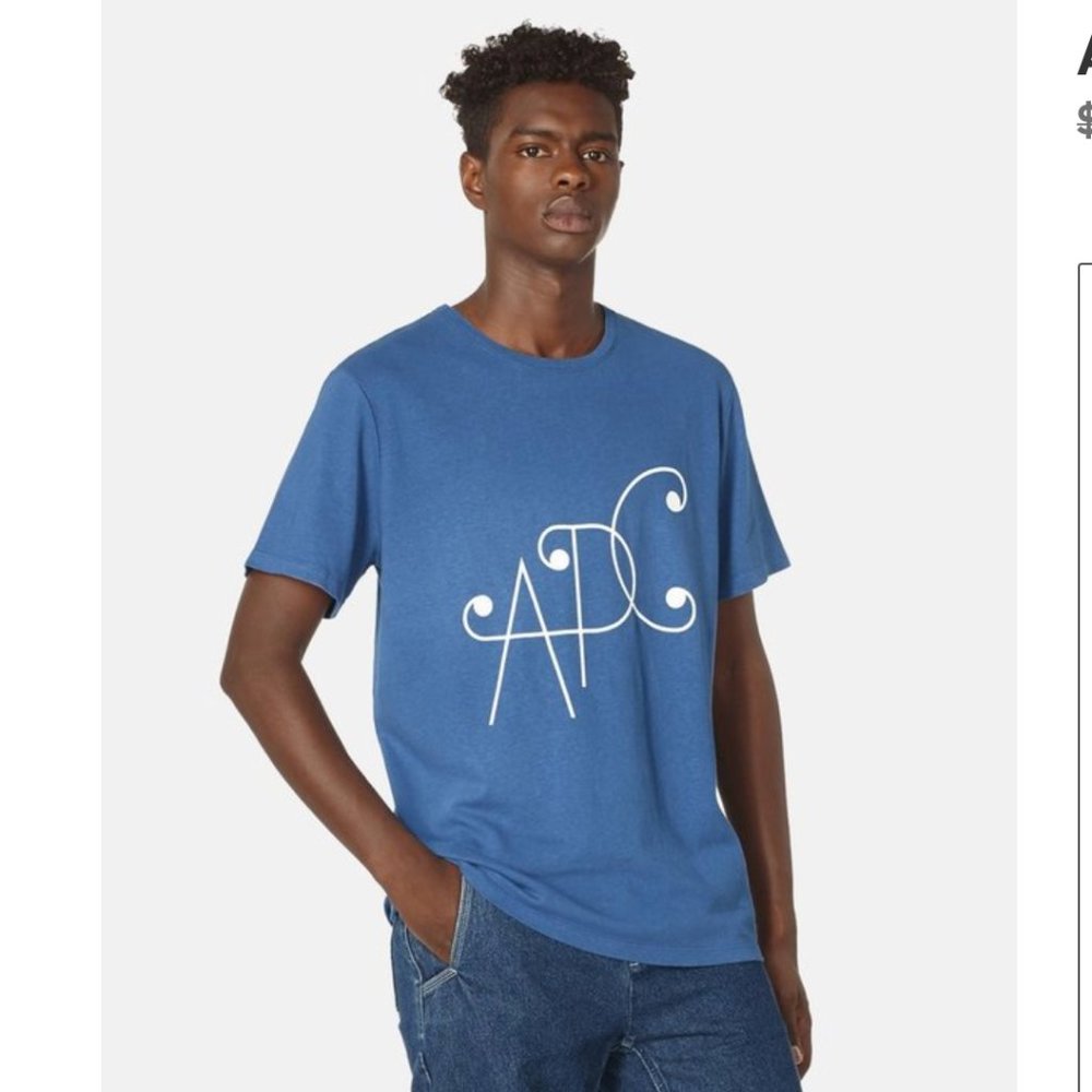 A.P.C. Blue Short Sleeve Tee - Picture 3 of 6